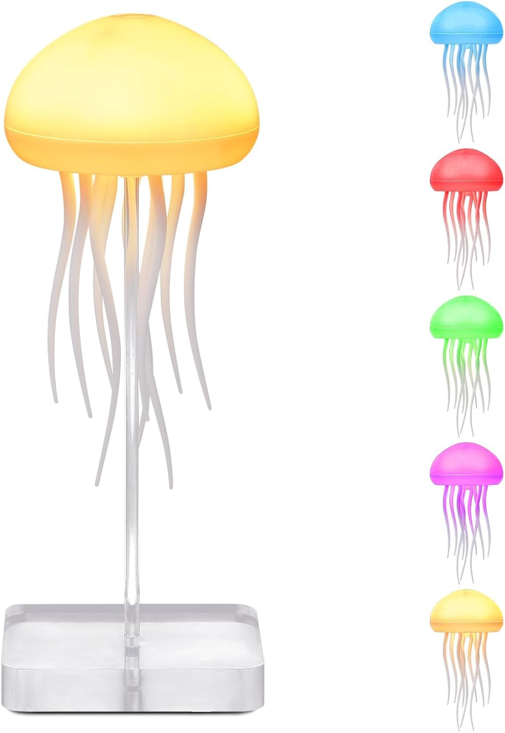 Lámpara Medusa LED con Control por Voz y Movimiento — Recargable, RGB, Táctil y Decorativa