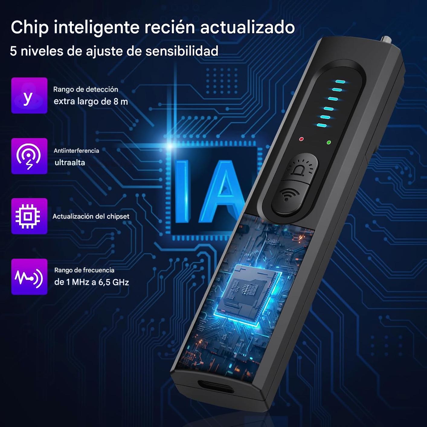 Detector de Cámaras Ocultas y Dispositivos Espía 4 en 1 – Protege tu Privacidad en Cualquier Lugar