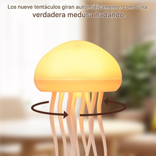 Lámpara Medusa LED con Control por Voz y Movimiento — Recargable, RGB, Táctil y Decorativa